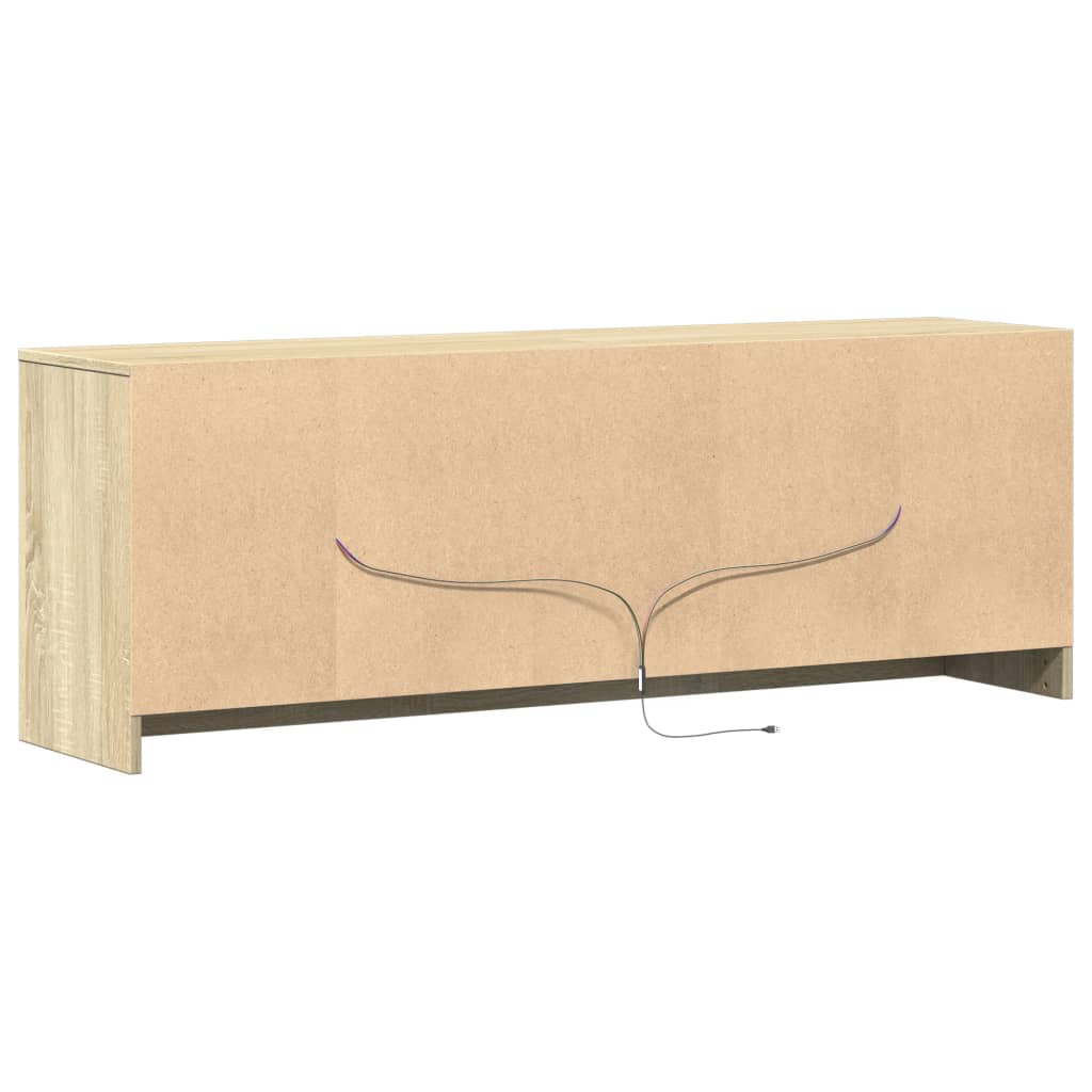 TV-Schrank mit LED-Beleuchtung Sonoma-Eiche 139,5x34x50 cm Stilecasa