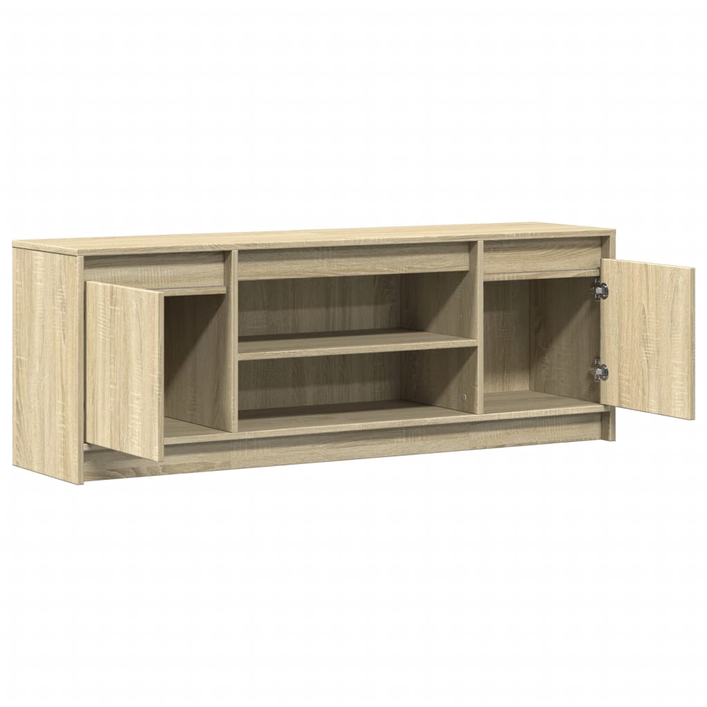 TV-Schrank mit LED-Beleuchtung Sonoma-Eiche 139,5x34x50 cm Stilecasa