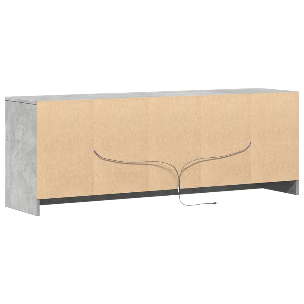 vidaXL TV-Schrank mit LED-Beleuchtung Betongrau 139,5x34x50 cm