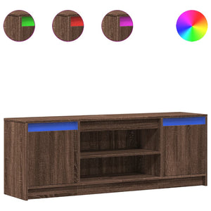 vidaXL TV-Schrank mit LED-Beleuchtung Braun Eichen-Optik 139,5x34x50cm