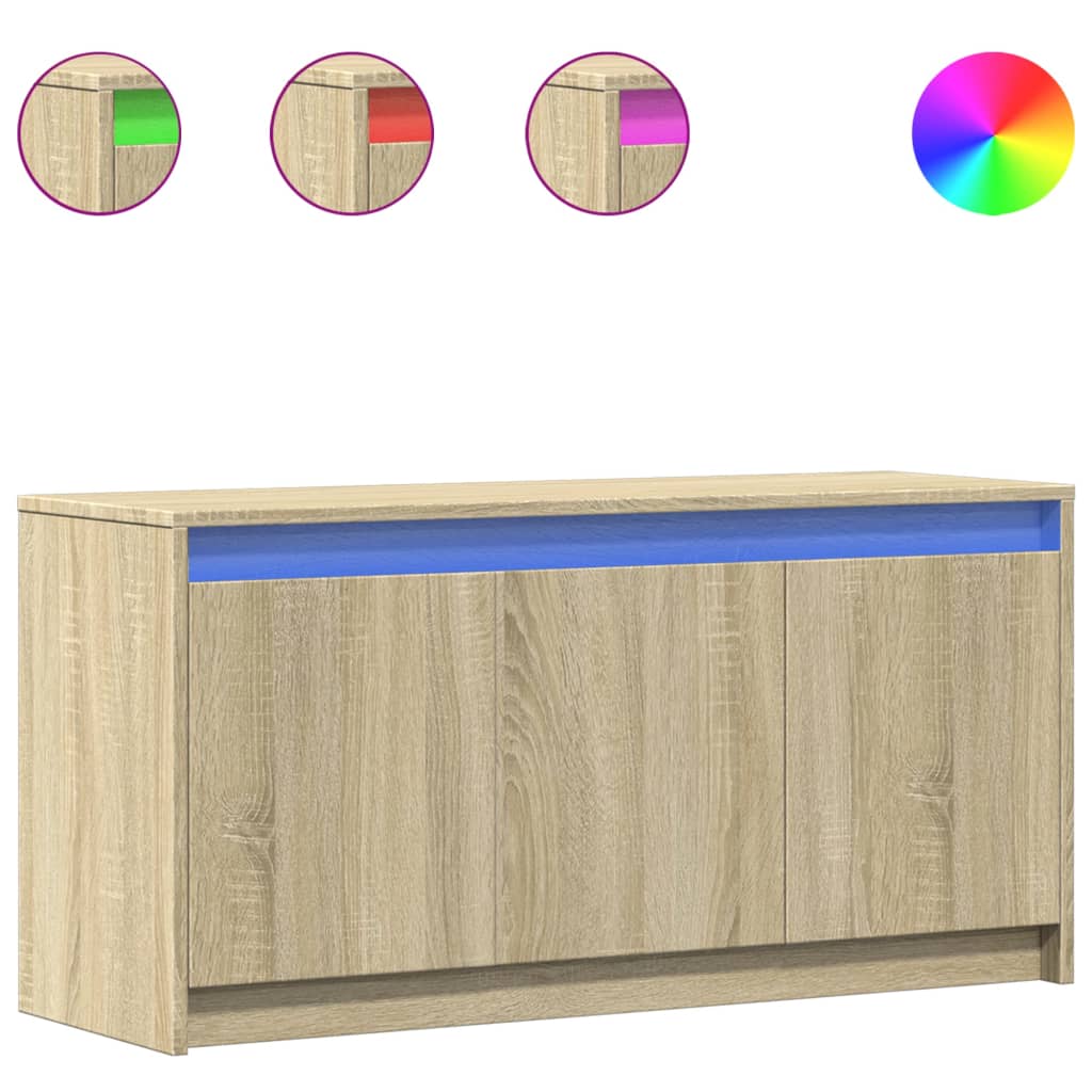 vidaXL TV-Schrank mit LED-Beleuchtung Sonoma-Eiche 100x34x50 cm