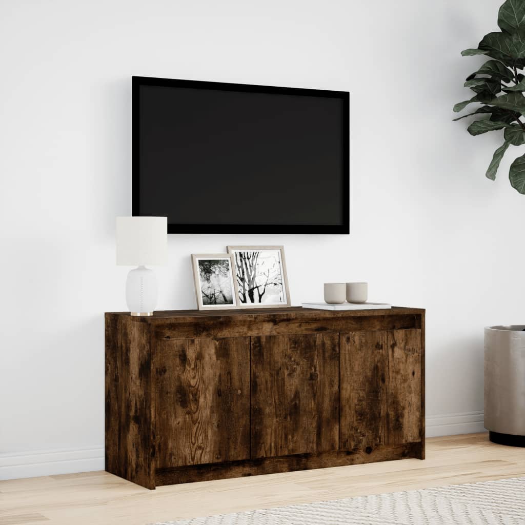 vidaXL TV-Schrank mit LED-Beleuchtung Räuchereiche 100x34x50 cm