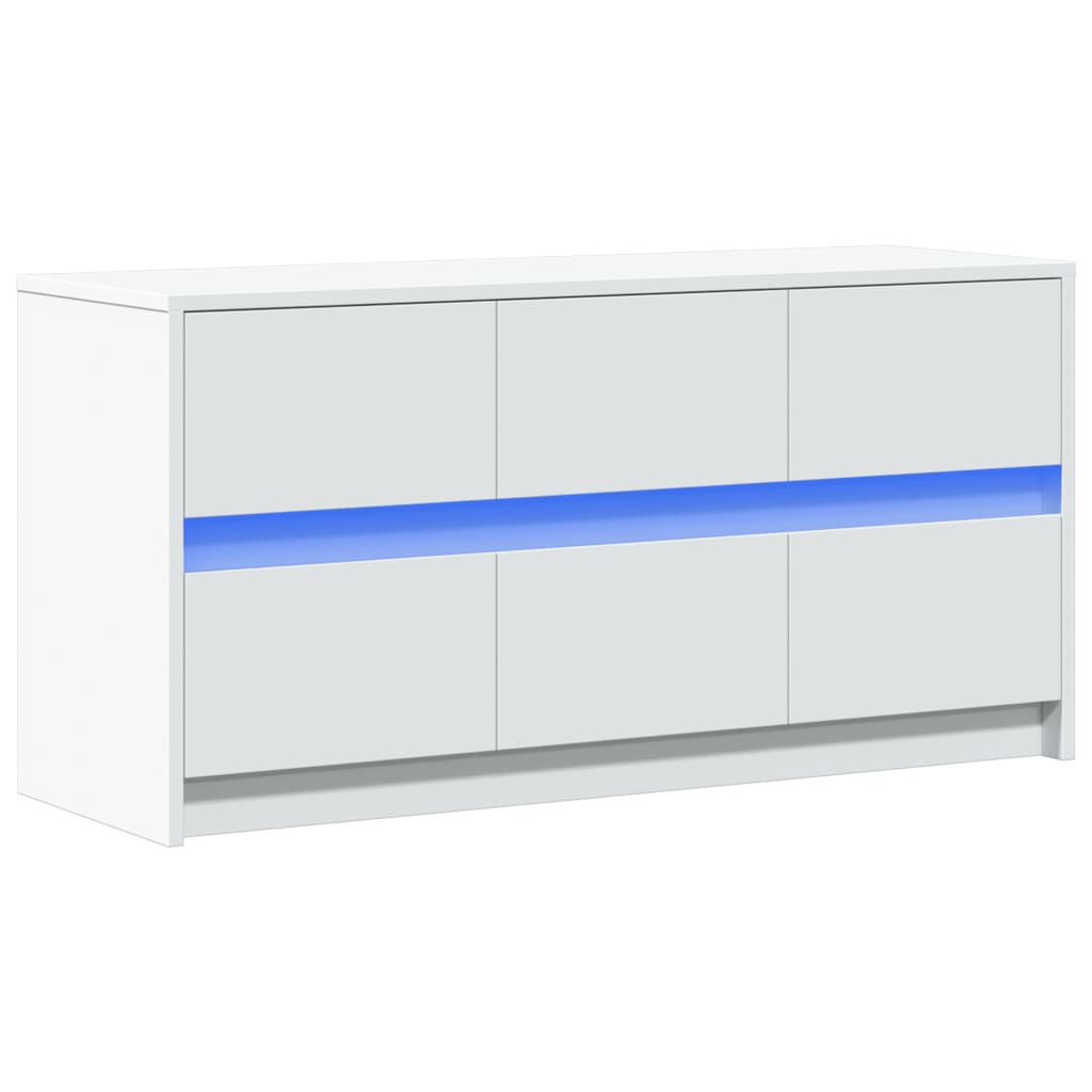 vidaXL TV-Schrank mit LED-Beleuchtung Weiß 100x34x50 cm Holzwerkstoff