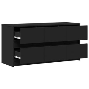 vidaXL TV-Schrank mit LED-Beleuchtung Schwarz 100x34x50 cm