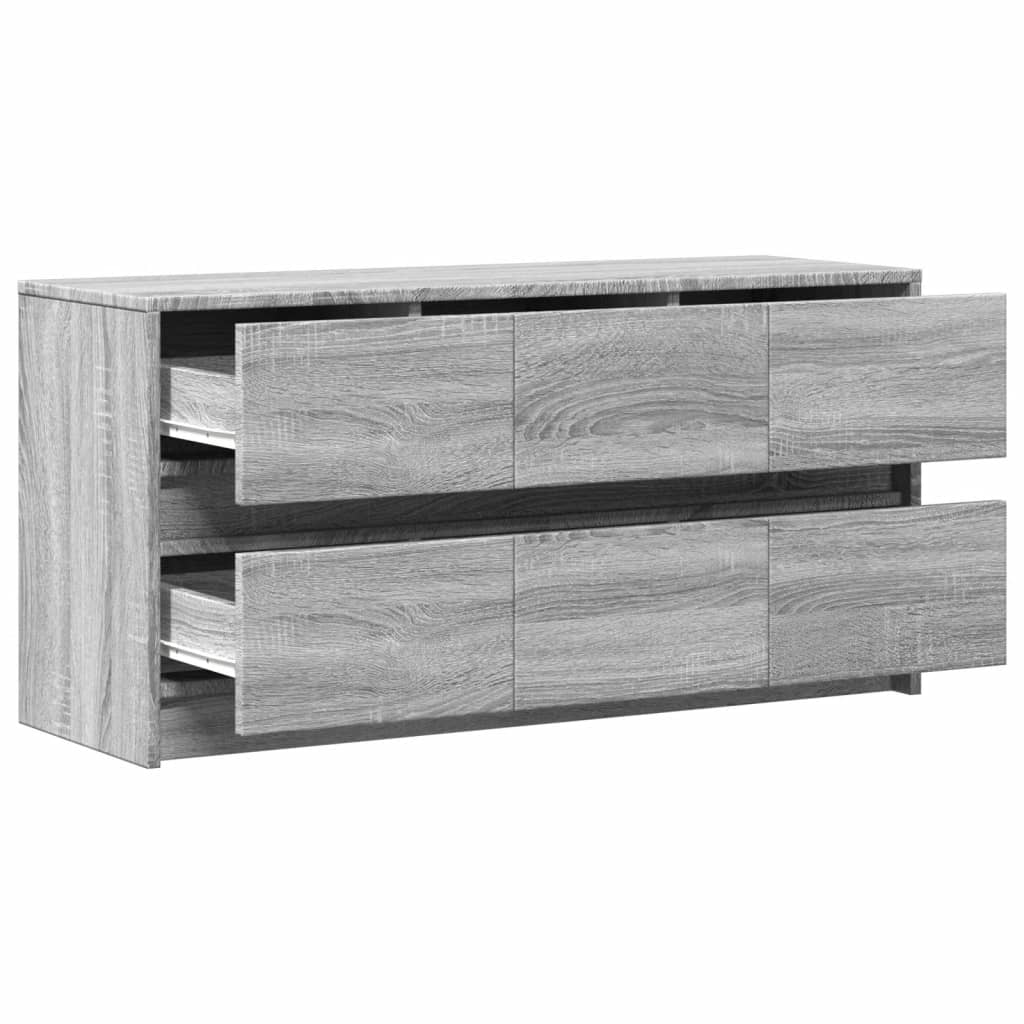 vidaXL TV-Schrank mit LED-Beleuchtung Grau Sonoma 100x34x50 cm