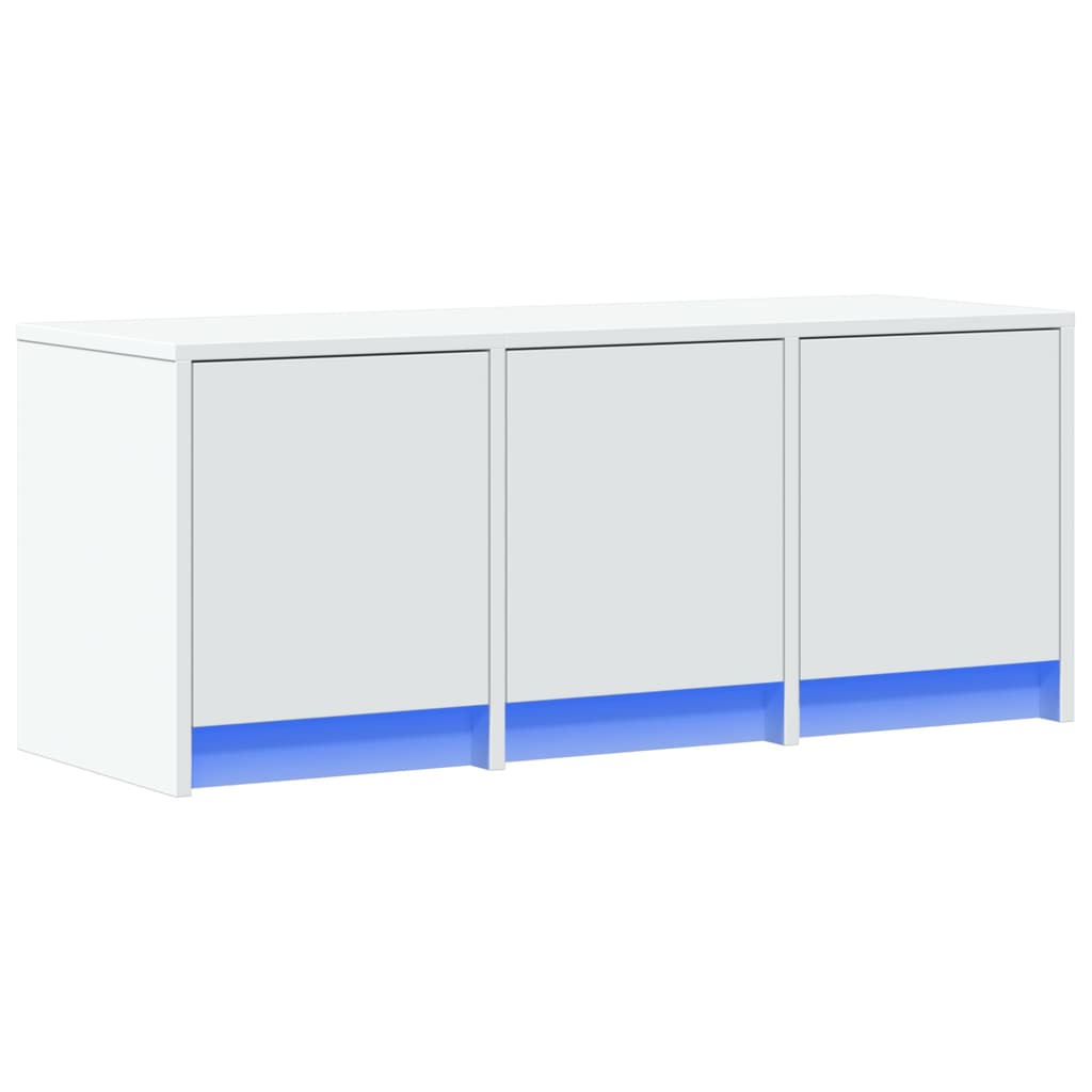 vidaXL TV-Schrank mit LED-Beleuchtung Weiß 97x34x40 cm Holzwerkstoff