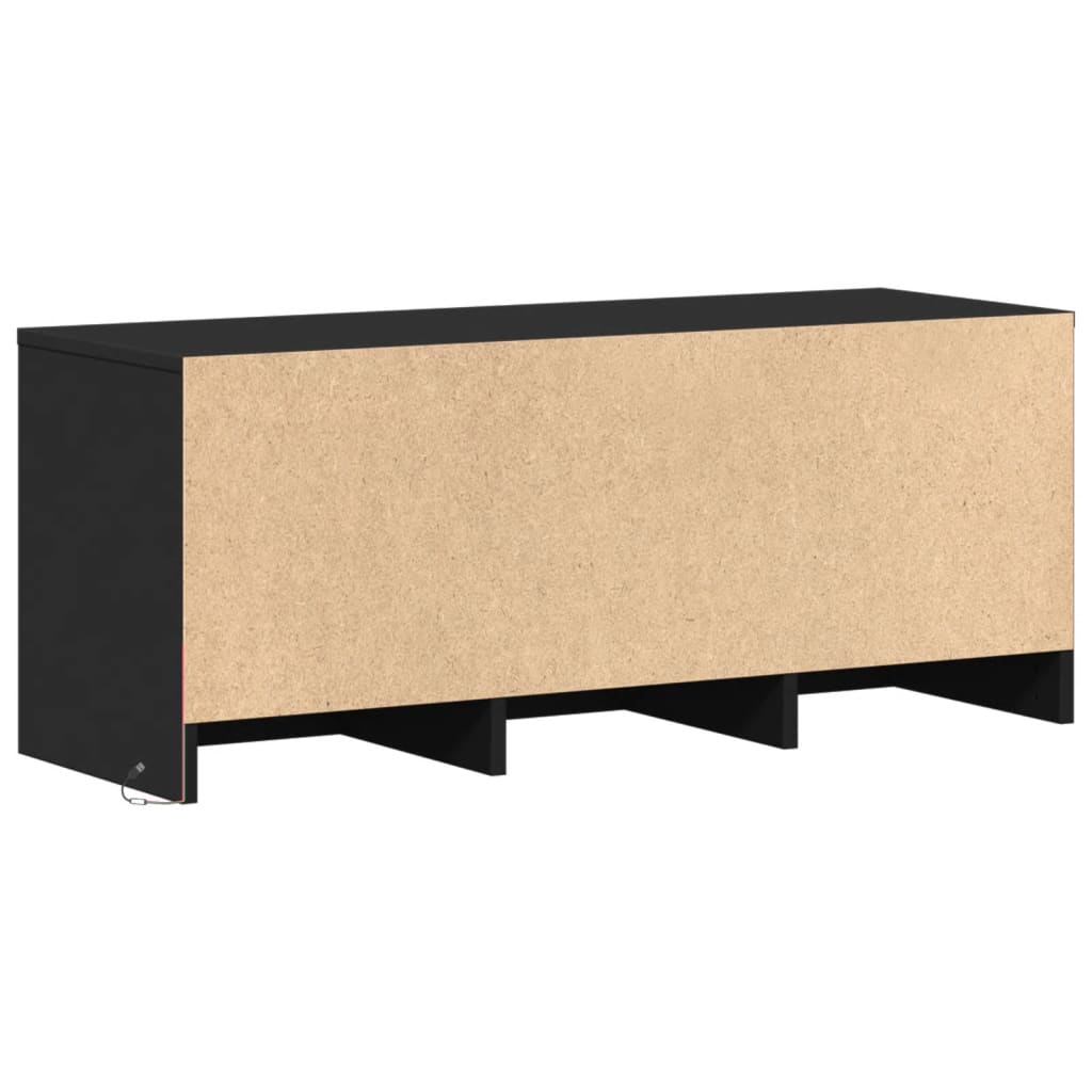 vidaXL TV-Schrank LED Schwarz 97x34x40 cm Holzwerkstoff