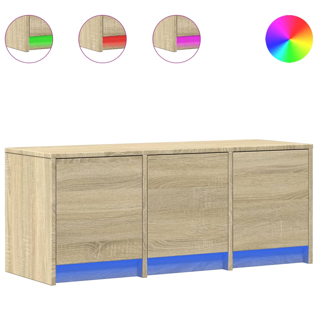 vidaXL TV-Schrank LED Sonoma-Eiche 97x34x40 cm Holzwerkstoff