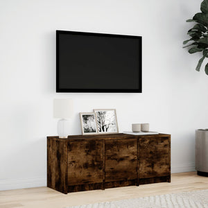 vidaXL TV-Schrank LED Räuchereiche 97x34x40 cm Holzwerkstoff