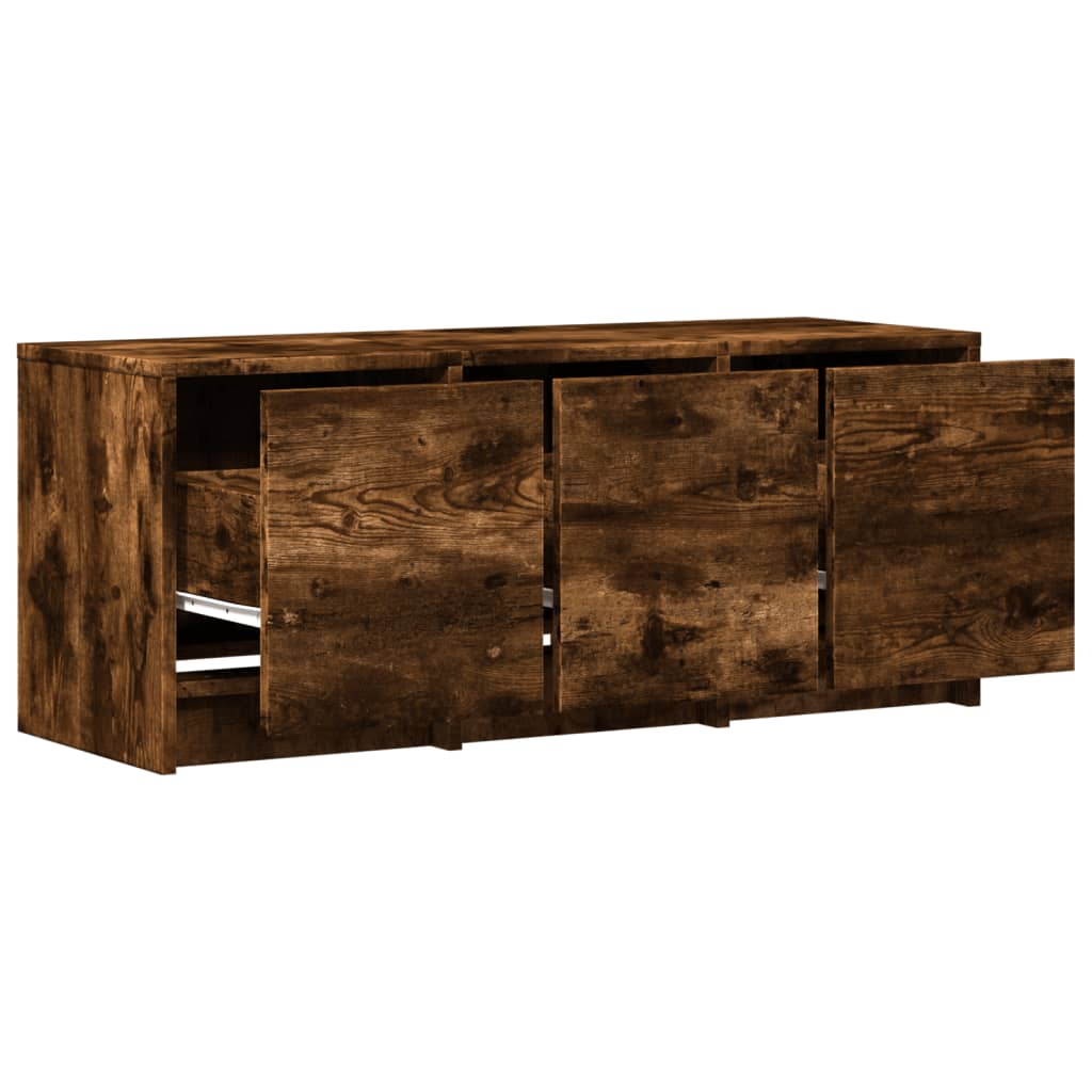 vidaXL TV-Schrank LED Räuchereiche 97x34x40 cm Holzwerkstoff