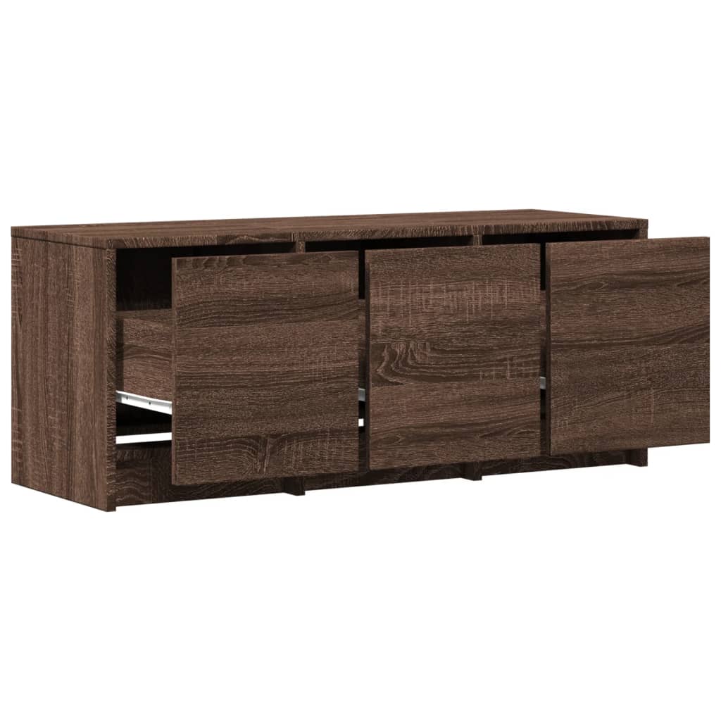 vidaXL TV-Schrank LED Braun Eichen-Optik 97x34x40 cm Holzwerkstoff