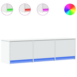 vidaXL TV-Schrank mit LED-Beleuchtung Weiß 140x34x40 cm Holzwerkstoff