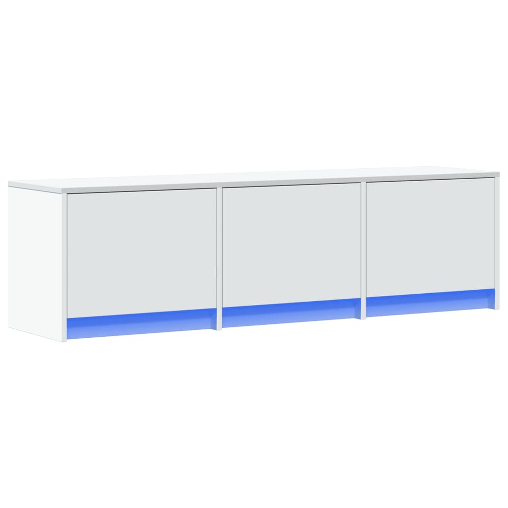 vidaXL TV-Schrank mit LED-Beleuchtung Weiß 140x34x40 cm Holzwerkstoff