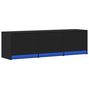 vidaXL TV-Schrank LED Schwarz 140x34x40 cm Holzwerkstoff