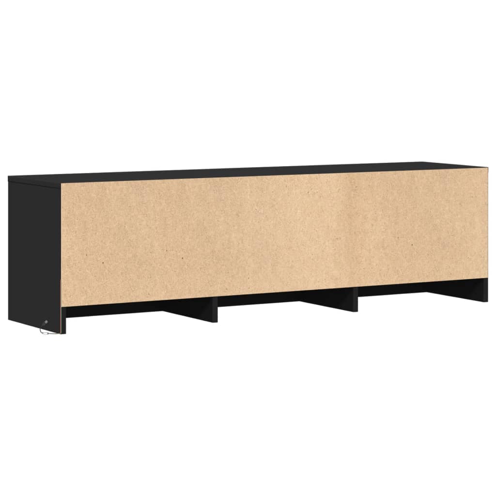 vidaXL TV-Schrank LED Schwarz 140x34x40 cm Holzwerkstoff