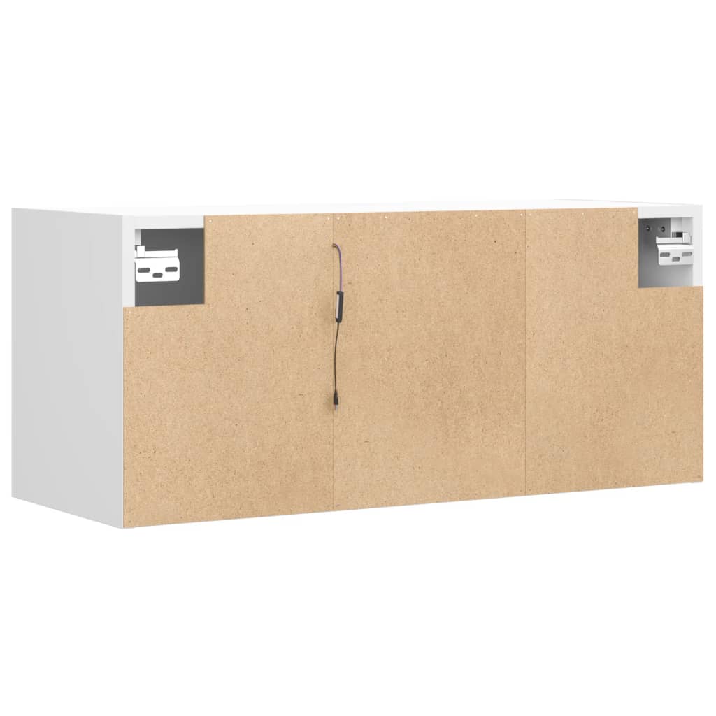 vidaXL TV-Wandschrank mit LED-Beleuchtung Weiß 80x31x35 cm