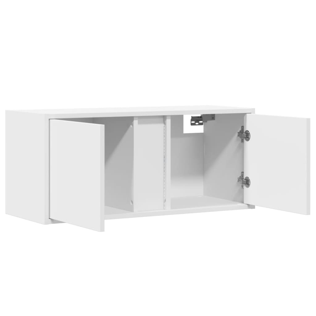 vidaXL TV-Wandschrank mit LED-Beleuchtung Weiß 80x31x35 cm