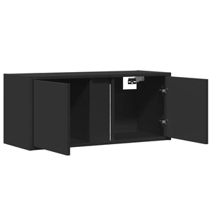 vidaXL TV-Wandschrank mit LED-Beleuchtung Schwarz 80x31x35 cm