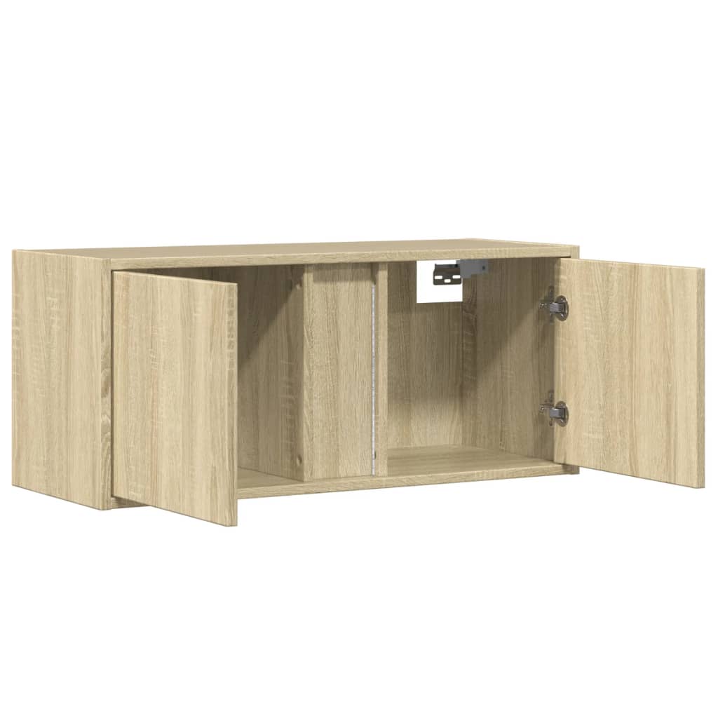 vidaXL TV-Wandschrank mit LED-Beleuchtung Sonoma-Eiche 80x31x35 cm