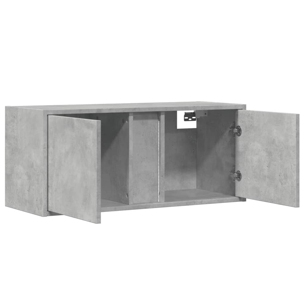 vidaXL TV-Wandschrank mit LED-Beleuchtung Betongrau 80x31x35 cm