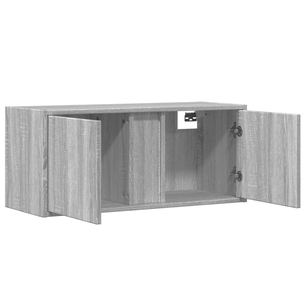 vidaXL TV-Wandschrank mit LED-Beleuchtung Grau Sonoma 80x31x35 cm