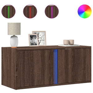 vidaXL TV-Wandschrank mit LED-Beleuchtung Eichen-Optik 80x31x35 cm