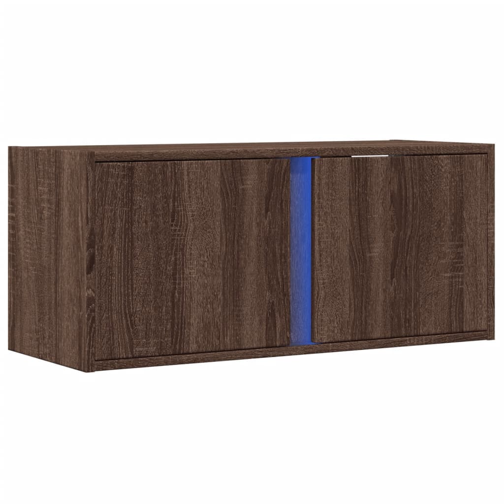 vidaXL TV-Wandschrank mit LED-Beleuchtung Eichen-Optik 80x31x35 cm