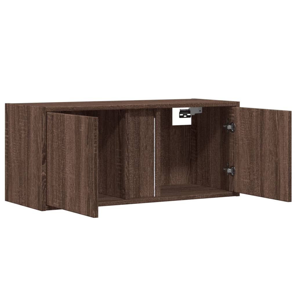 vidaXL TV-Wandschrank mit LED-Beleuchtung Eichen-Optik 80x31x35 cm