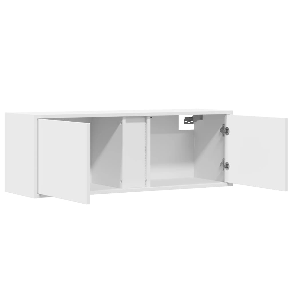 vidaXL TV-Wandschrank mit LED-Beleuchtung Weiß 100x31x35 cm