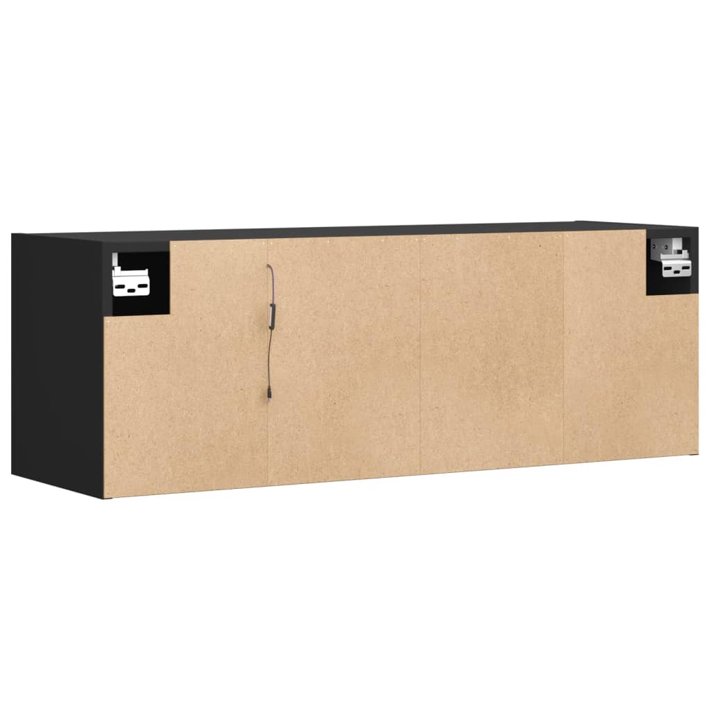 vidaXL TV-Wandschrank mit LED-Beleuchtung Schwarz 100x31x35 cm