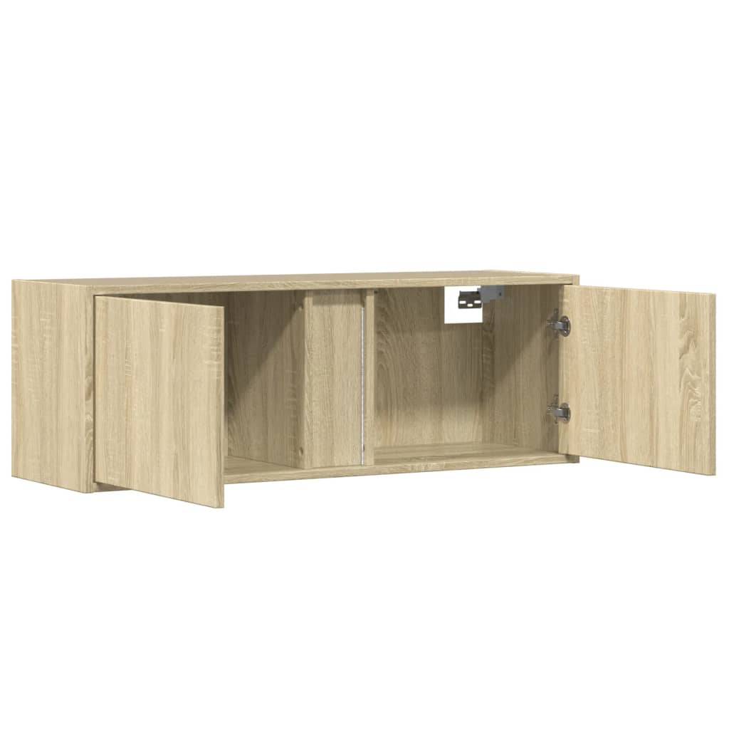 vidaXL TV-Wandschrank mit LED-Beleuchtung Sonoma-Eiche 100x31x35 cm