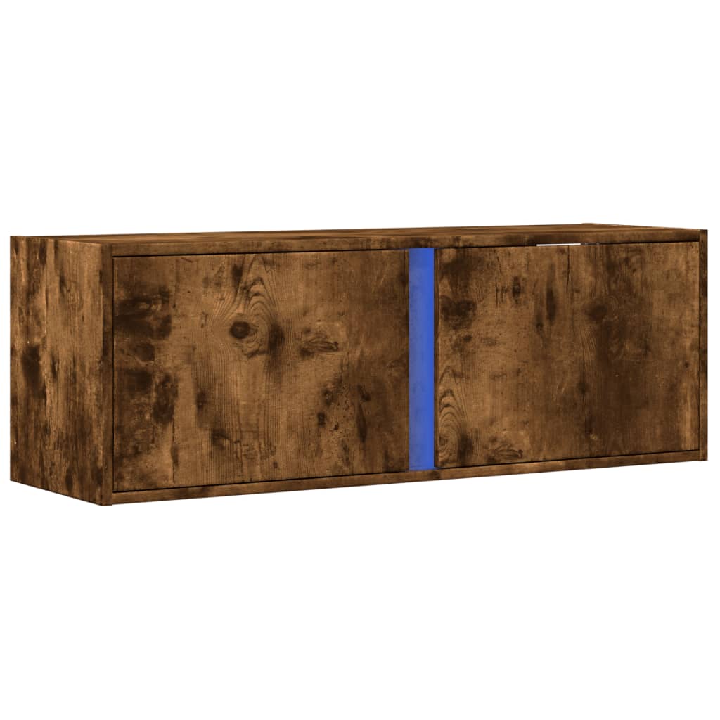 vidaXL TV-Wandschrank mit LED-Beleuchtung Räuchereiche 100x31x35 cm