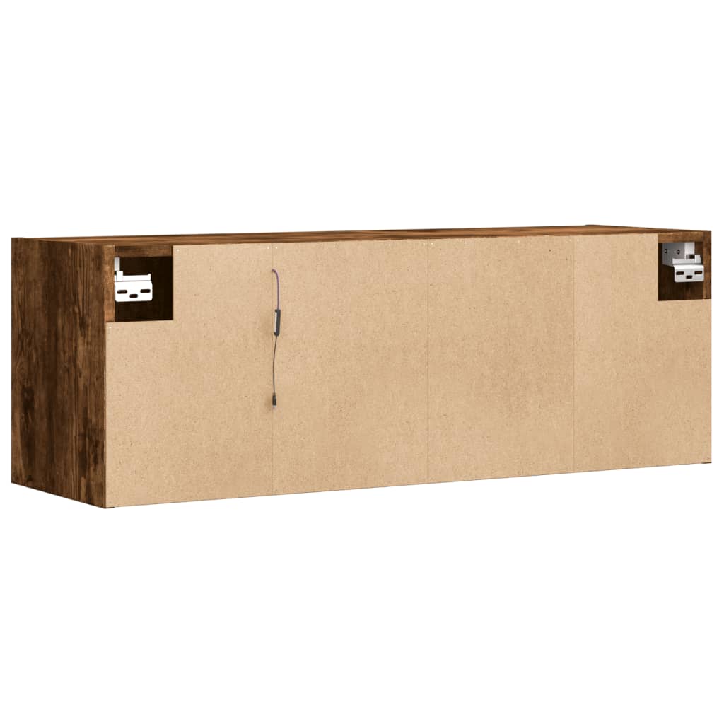 vidaXL TV-Wandschrank mit LED-Beleuchtung Räuchereiche 100x31x35 cm