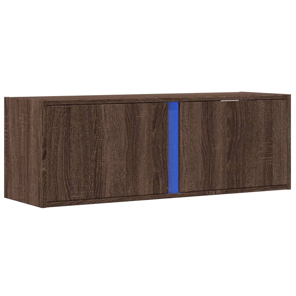 TV-Wandschrank mit LED-Beleuchtung Eichen-Optik 100x31x35 cm VIDAXL