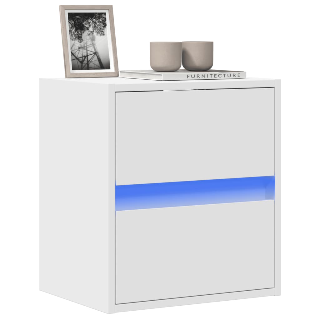 vidaXL TV-Wandschrank mit LED-Beleuchtung Weiß 41x31x45 cm