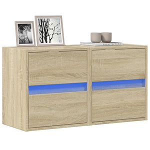 vidaXL TV-Wandschränke mit LED-Beleuchtung 2 Stk. Sonoma 41x31x45 cm