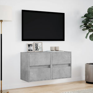 vidaXL TV-Wandschränke LED-Beleuchtung 2 Stk. Betongrau 41x31x45 cm