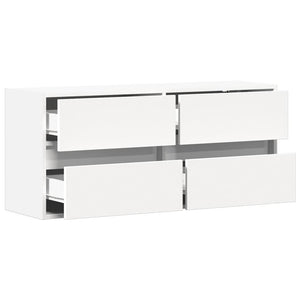 vidaXL TV-Wandschrank mit LED-Beleuchtung Weiß 100x31x45 cm