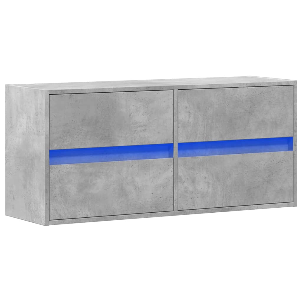 vidaXL TV-Wandschrank mit LED-Beleuchtung Betongrau 100x31x45 cm