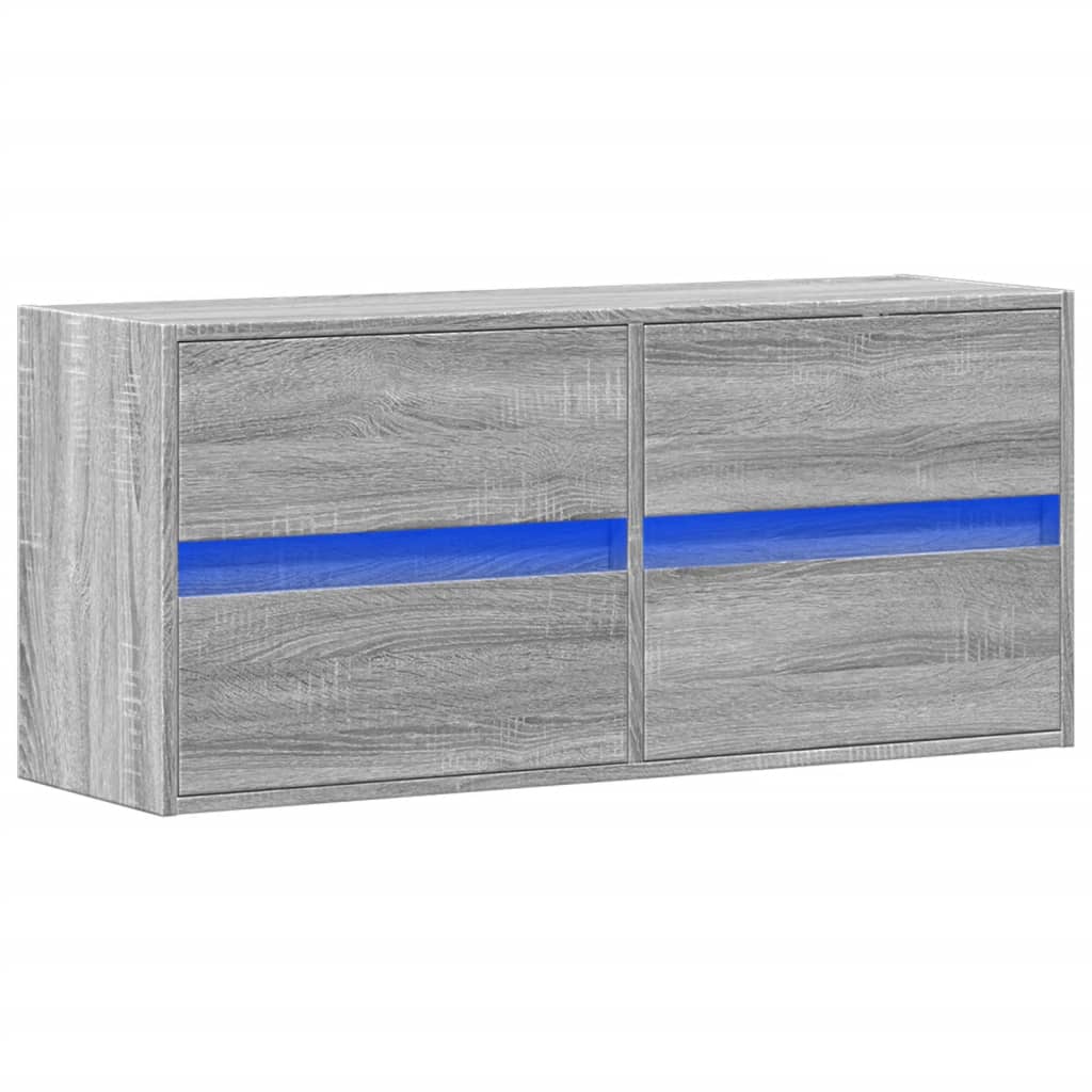 vidaXL TV-Wandschrank mit LED-Beleuchtung Grau Sonoma 100x31x45 cm