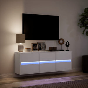 vidaXL TV-Wandschrank mit LED-Beleuchtung Weiß 130x31x45 cm