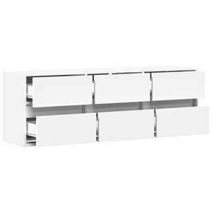 vidaXL TV-Wandschrank mit LED-Beleuchtung Weiß 130x31x45 cm