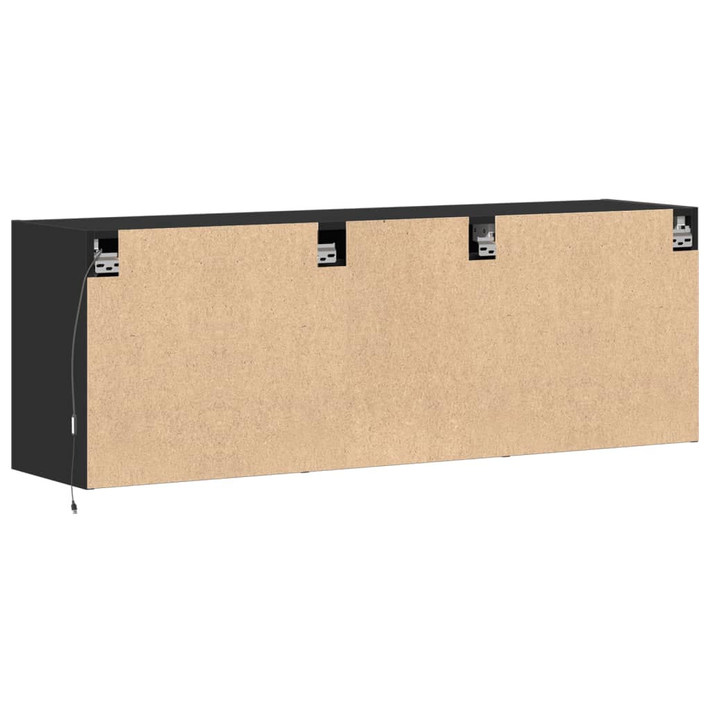 vidaXL TV-Wandschrank mit LED-Beleuchtung Schwarz 130x31x45 cm