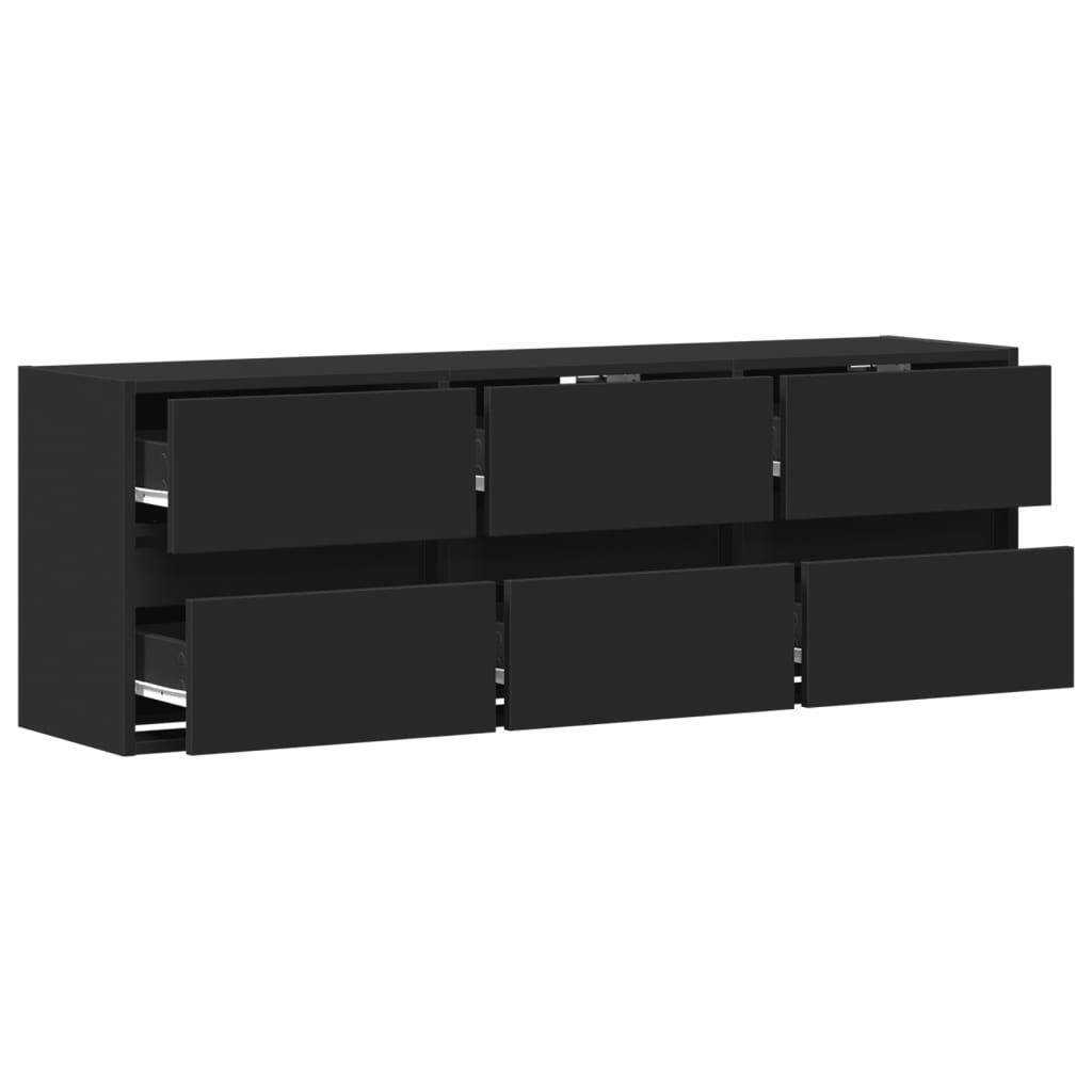 vidaXL TV-Wandschrank mit LED-Beleuchtung Schwarz 130x31x45 cm