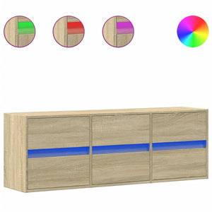 vidaXL TV-Wandschrank mit LED-Beleuchtung Sonoma-Eiche 130x31x45 cm