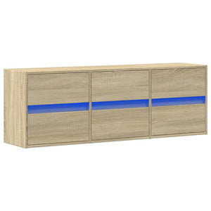 vidaXL TV-Wandschrank mit LED-Beleuchtung Sonoma-Eiche 130x31x45 cm