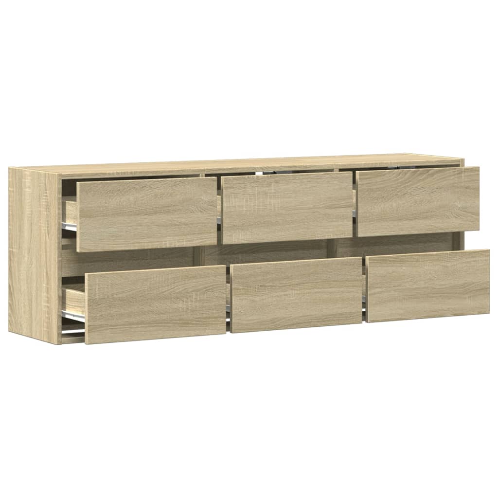 vidaXL TV-Wandschrank mit LED-Beleuchtung Sonoma-Eiche 130x31x45 cm