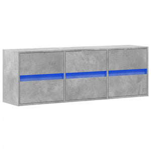 vidaXL TV-Wandschrank mit LED-Beleuchtung Betongrau 130x31x45 cm