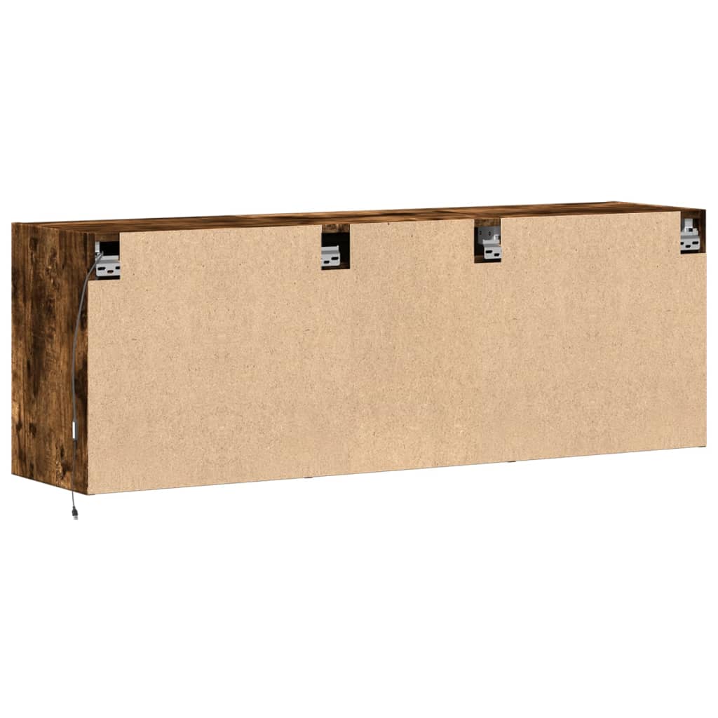 vidaXL TV-Wandschrank mit LED-Beleuchtung Räuchereiche 130x31x45 cm