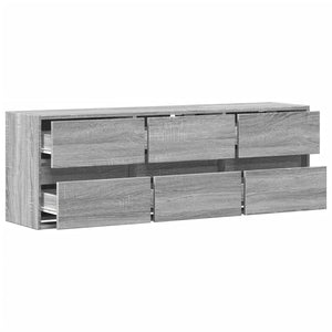 vidaXL TV-Wandschrank mit LED-Beleuchtung Grau Sonoma 130x31x45 cm